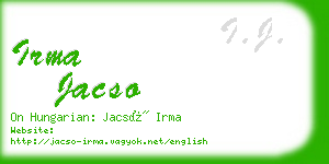 irma jacso business card